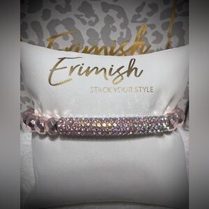 Brand New ERIMISH Bracelet - Pink Metallic With Glitterbar